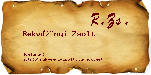 Rekvényi Zsolt névjegykártya
